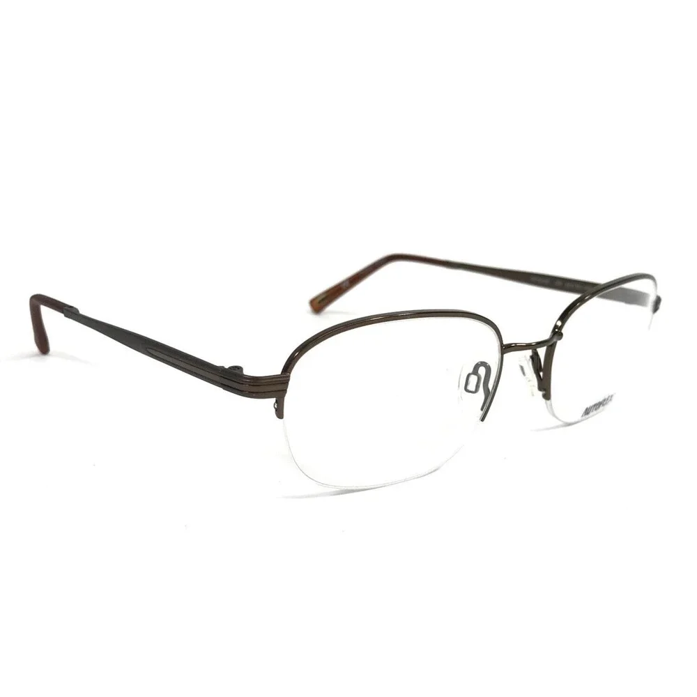Autoflex Eyeglasses Frames SIR DUKE 210 Satin Brown Round Half Rim 53-19-140